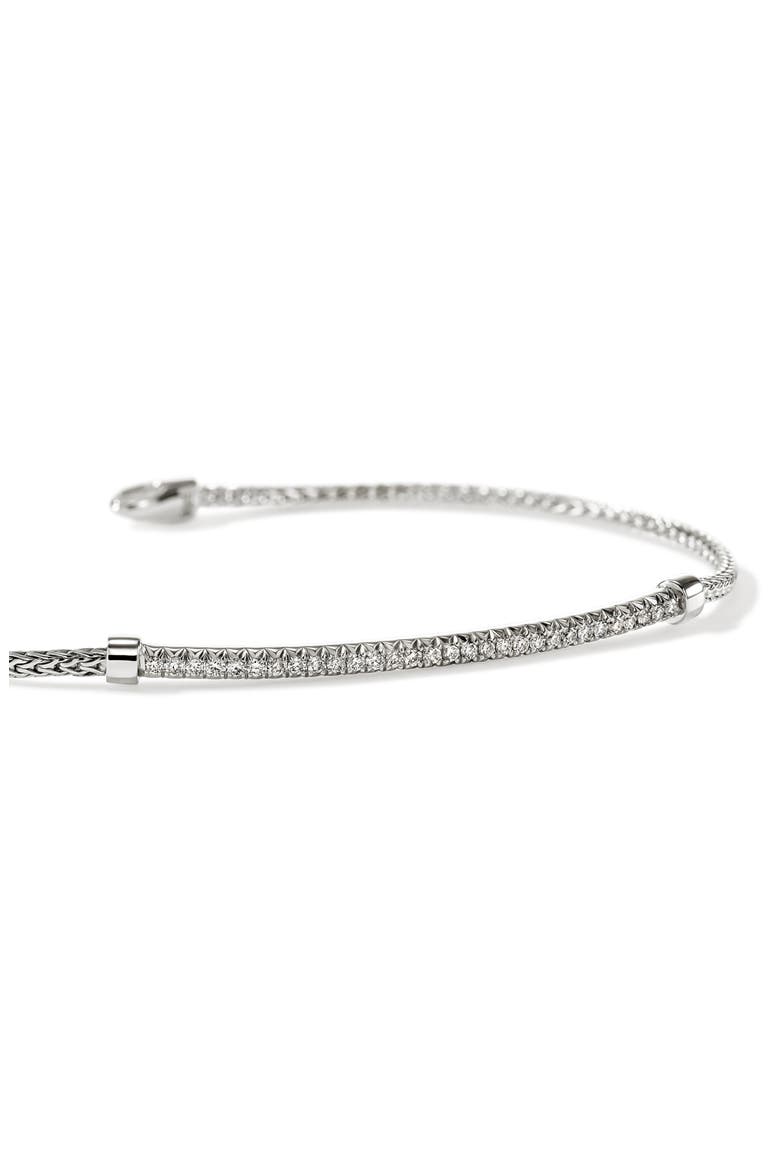 Essentials Sterling Silver Pav9 Bar Bracelet, Alternate, color, SILVER