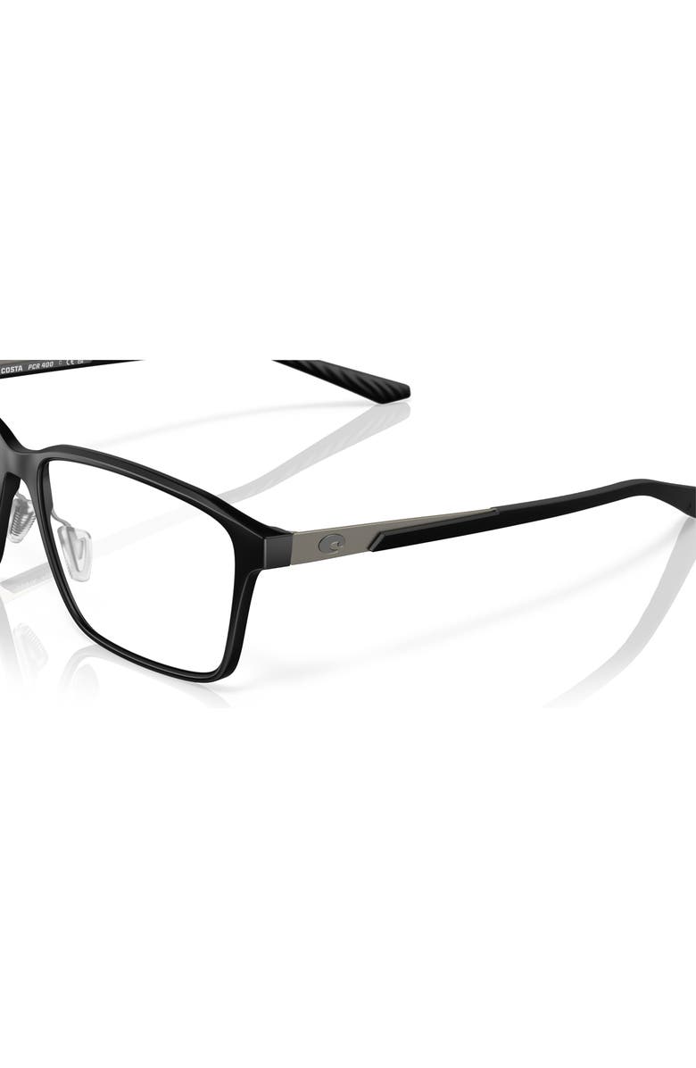 Costa 55mm Rectangle optical glasses, Alternate, color, Black
