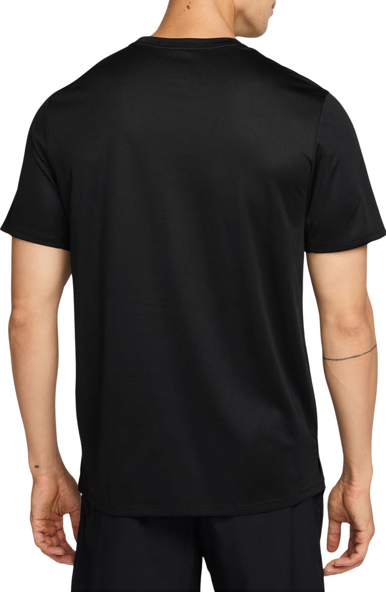 Nike Miler Dri-FIT UV Short Sleeve Running Top, Alternate, color, Black/ Reflective Silver