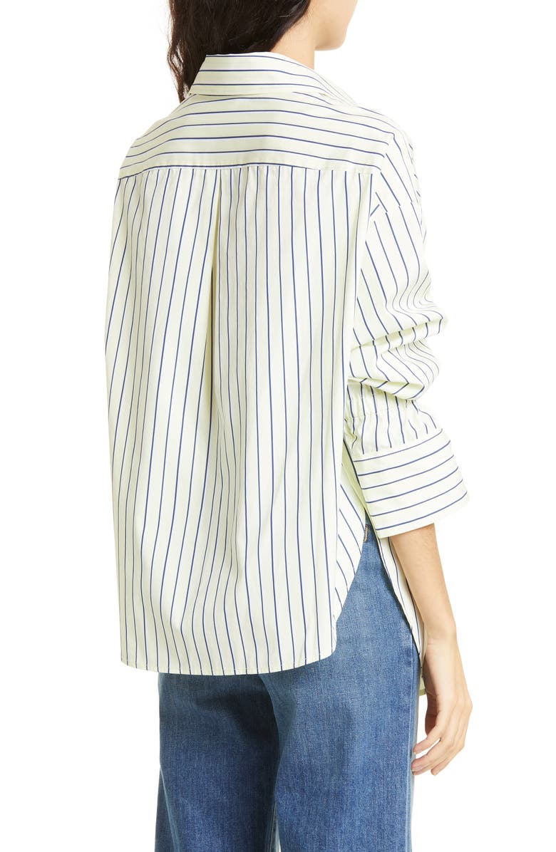 A.L.C. Monica Stripe Cotton Blouse, Alternate, color, 