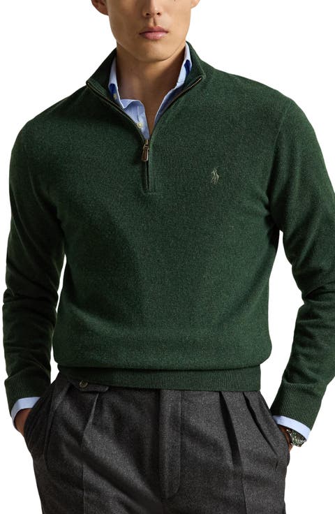 Regular Fit Wool Quarter Zip Sweater