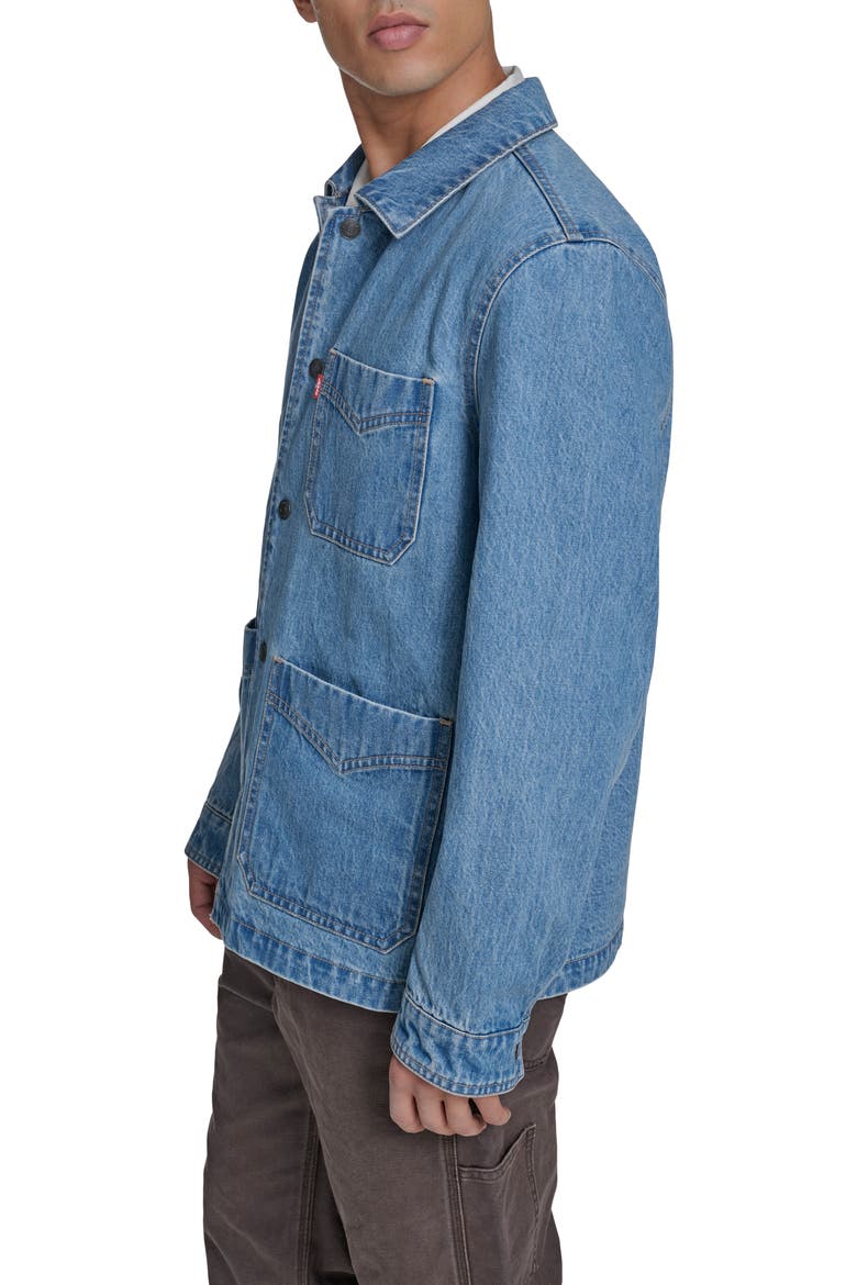 Cotton Denim Chore Coat, Alternate, color, LIGHT WASH DENIM