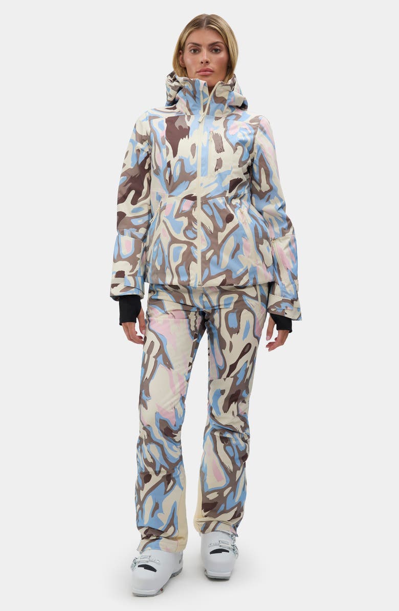 Halfdays Lawrence Waterproof Abstract Print Ski Jacket, Alternate, color,