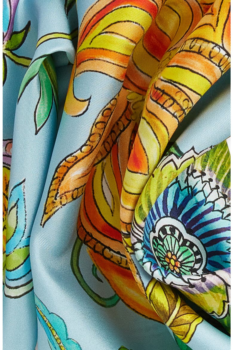 Sunkissed Silk Square Scarf, Alternate, color, SKY BLUE