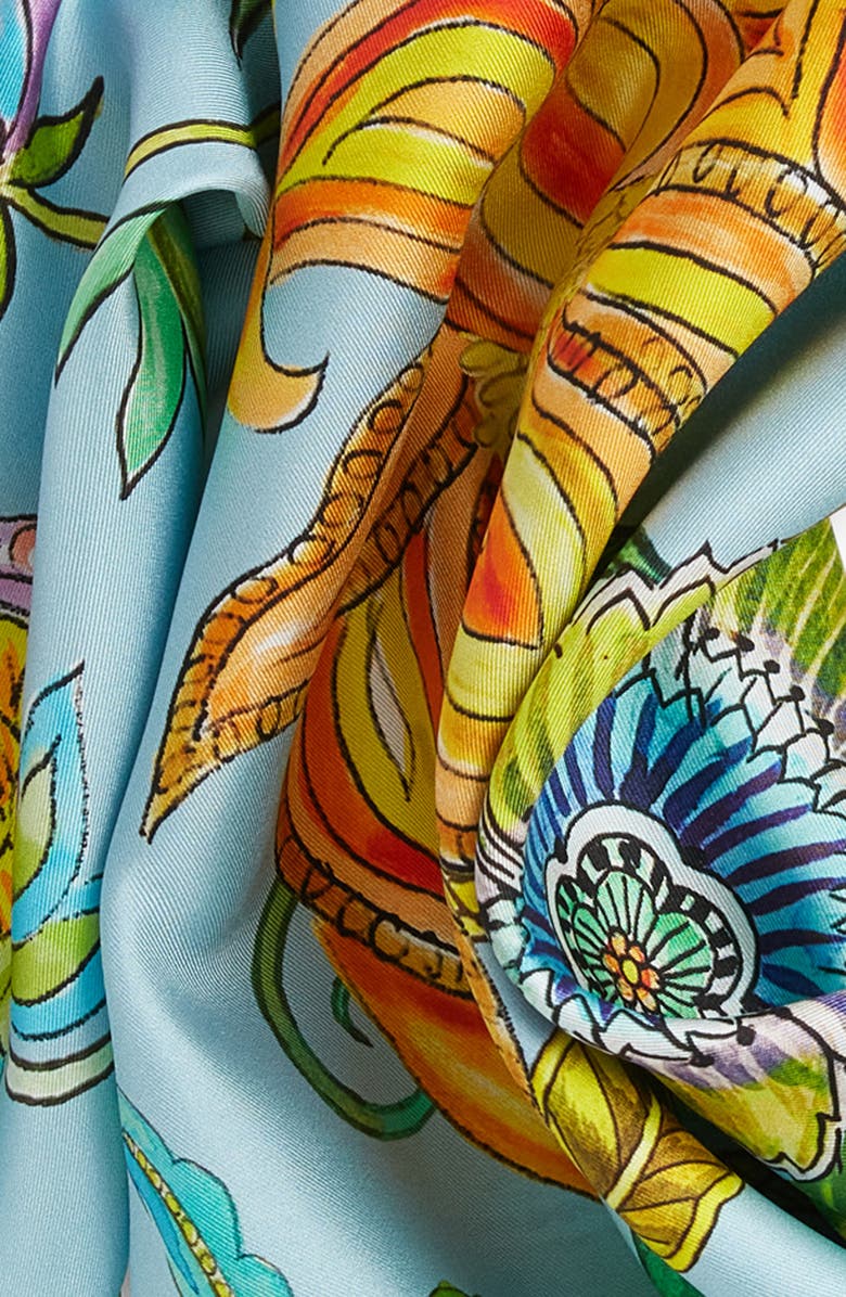 Echo Sunkissed Silk Square Scarf, Alternate, color, Sky Blue