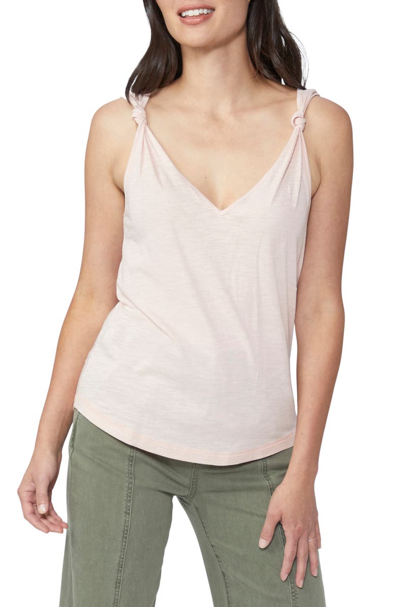 PAIGE Rylen Knot Shoulder Tank, Main, color, Rosesmke