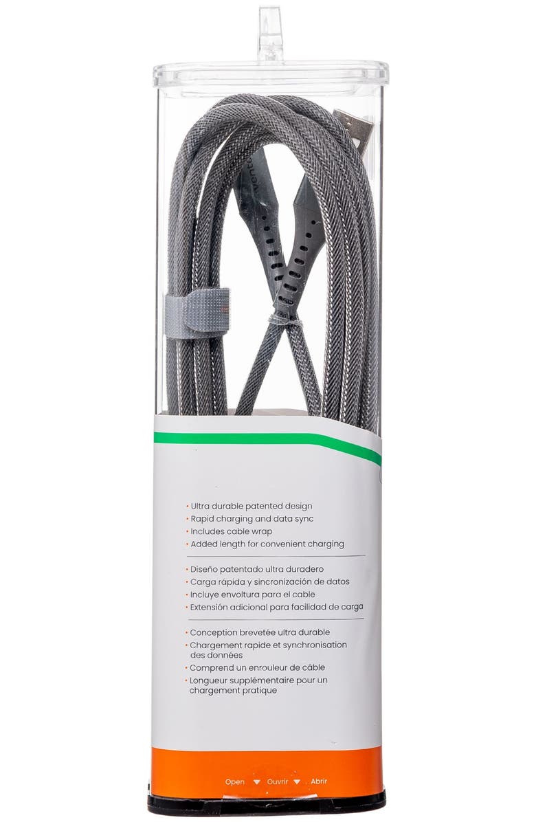 Ventev Alloy USB-A to USB-C High Speed Ultradurable 10 Foot Cable, Alternate, color, Silver