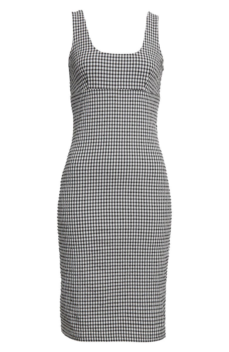 Róhe Gingham Sleeveless Sheath Dress, Alternate, color, Black Gingham Check