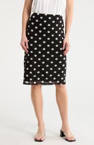 WAYF Polka Dot Midi Skirt