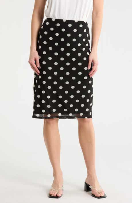 WAYF Polka Dot Midi Skirt