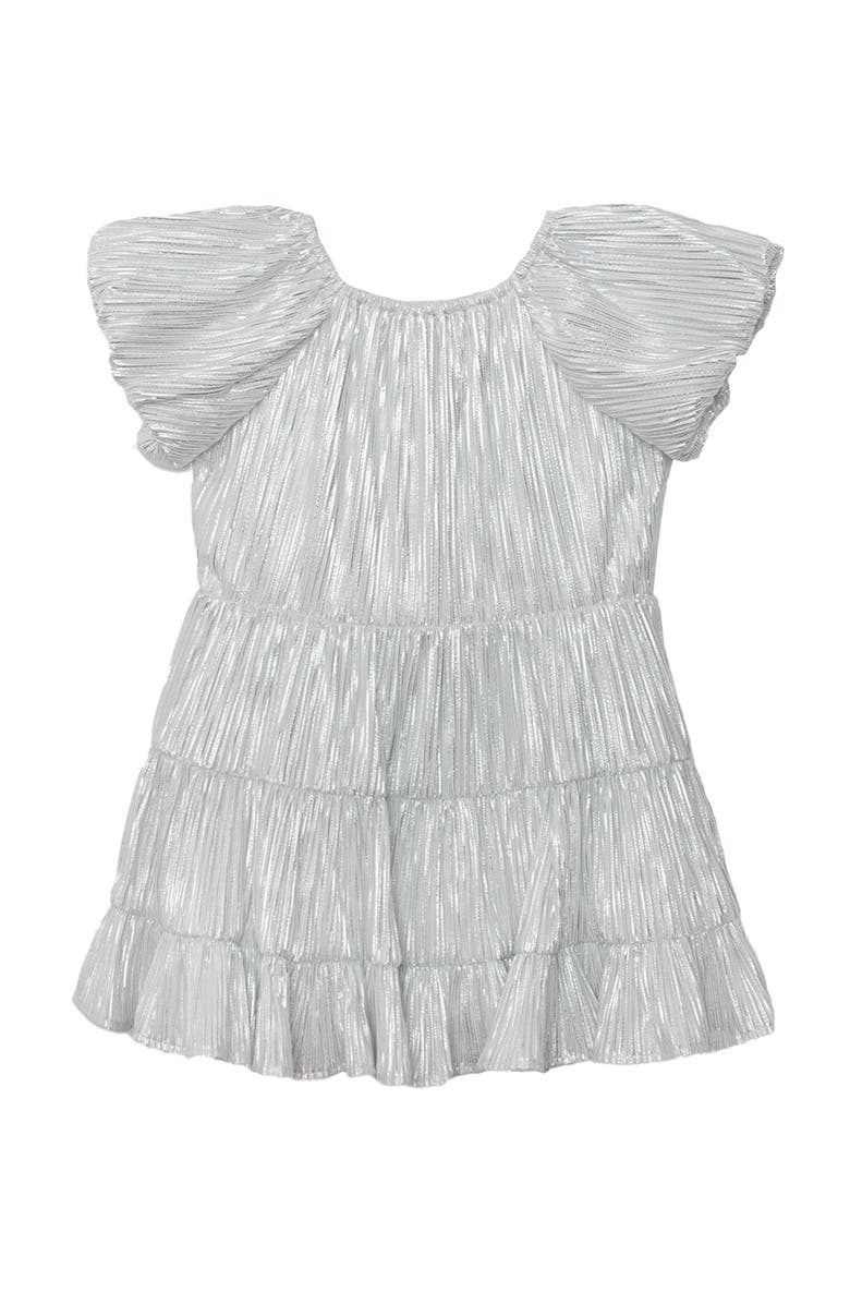 Isobella & Chloe Sparkle and Spin Silver Dress, Alternate, color, Silver