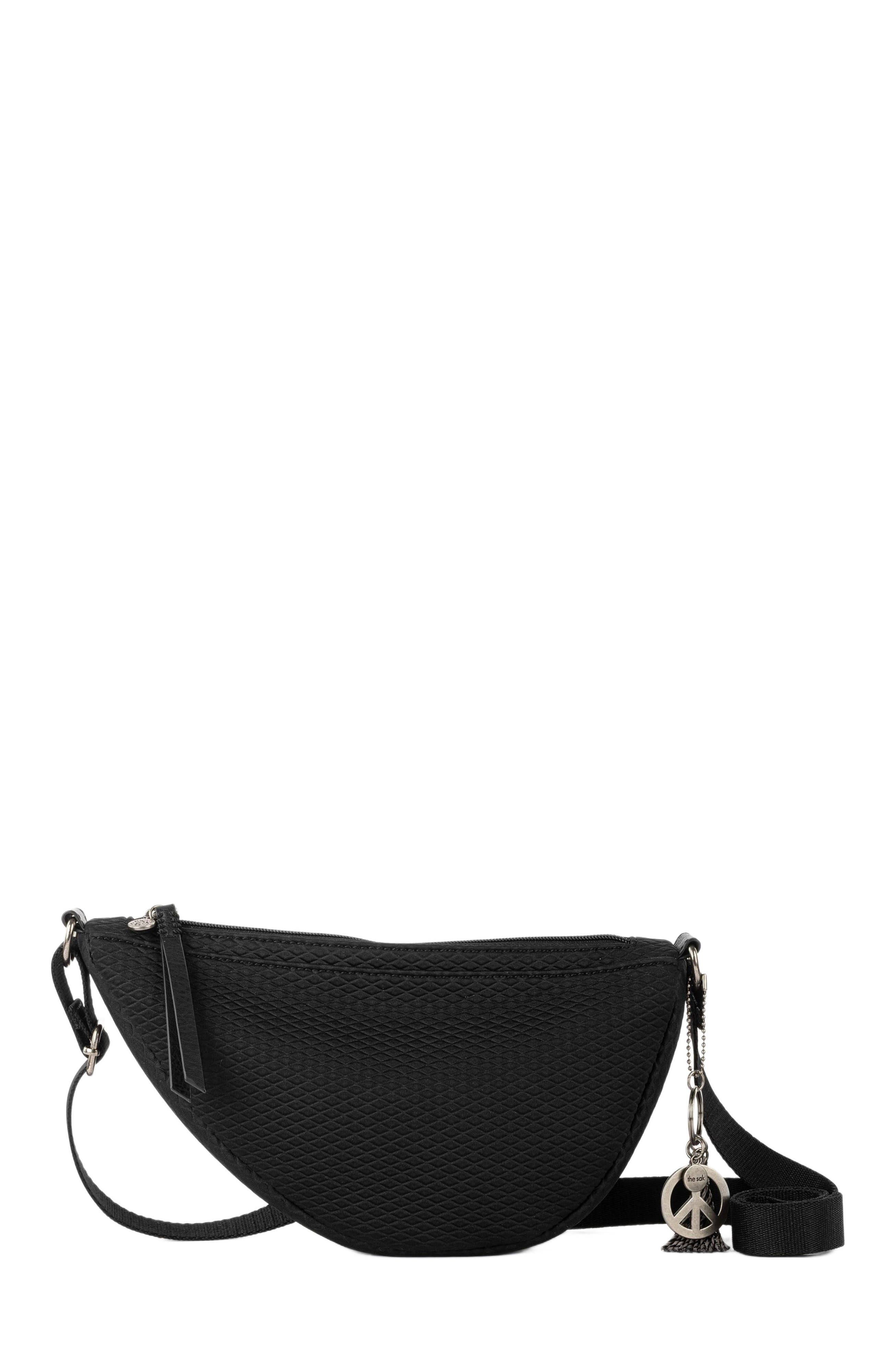 The Sak Tess Sling Crochet Bag, Main, color, Black Crochet