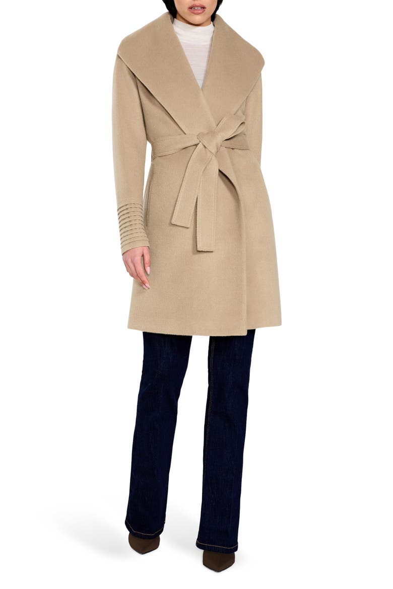 Shawl Collar Alpaca & Wool Coat, Main, color, CAMEL