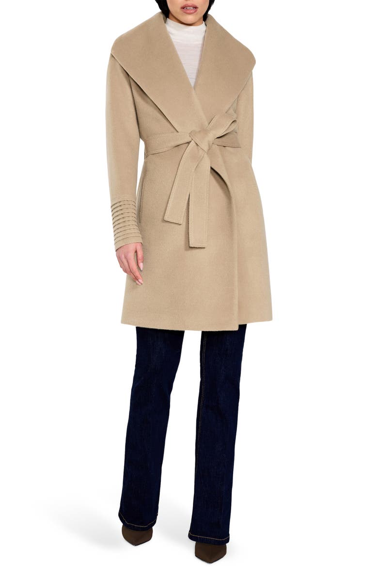 SENTALER Shawl Collar Alpaca
Wool Coat, Main, color, Camel