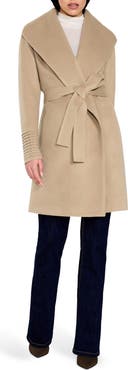 SENTALER Shawl Collar Alpaca & Wool Coat