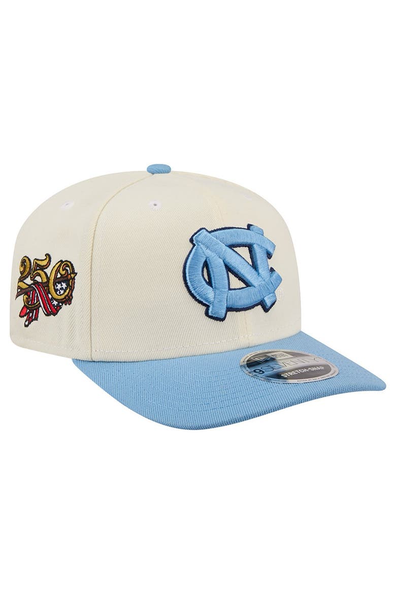 Men's New Era Cream/Carolina Blue North Carolina Tar Heels America's 250th 9SEVENTY Adjustable Hat, Main, color, Cream