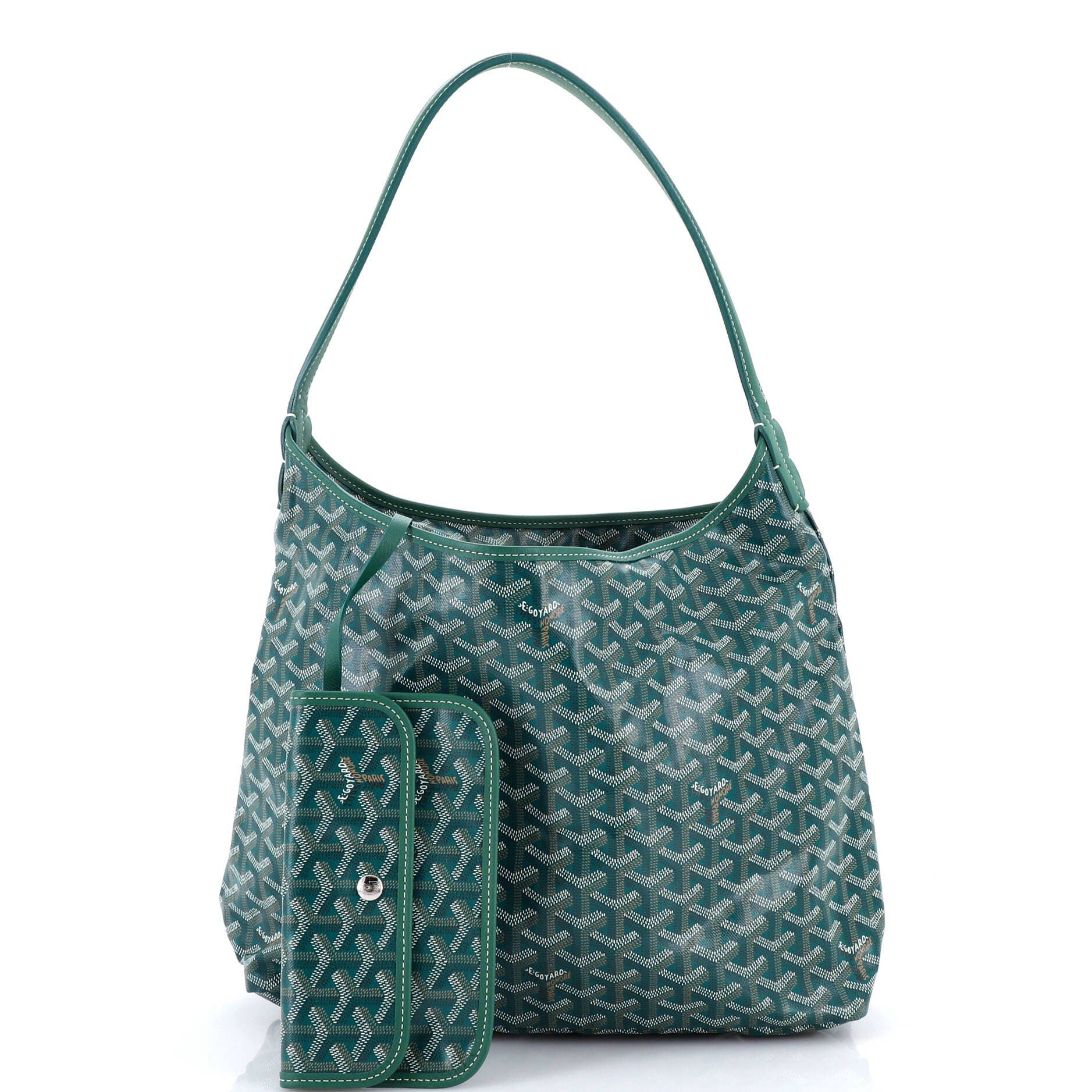 Pre-Owned Goyard Boheme Hobo Coated Canvas, Alternate, color, Green