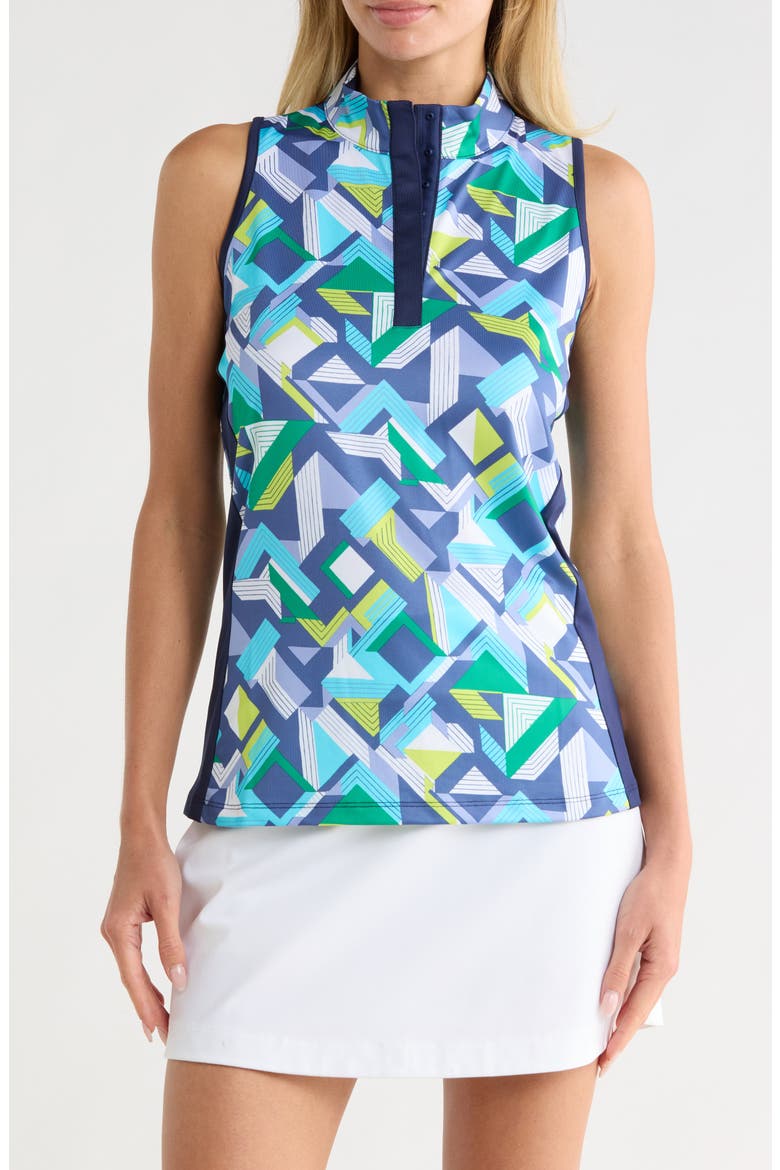 Colliding Geo Print Tank, Main, color, PEACOAT