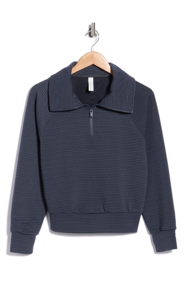 Ridge Raglan Sleeve Ottoman Half Zip Pullover, Alternate, color, NAVY ARMADA