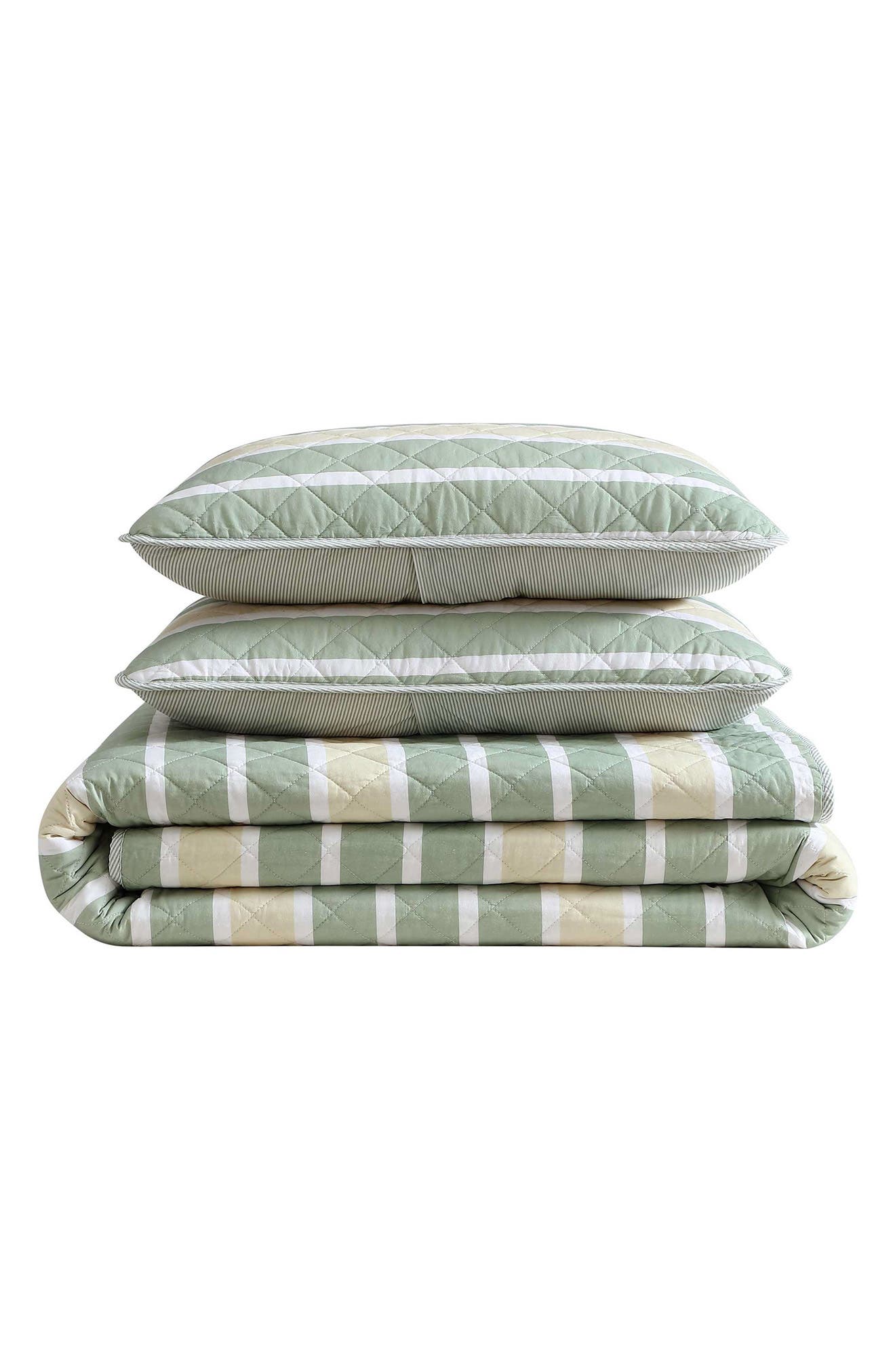 Nautica Varadero Stripe Reversible Cotton Quilt & Sham Set