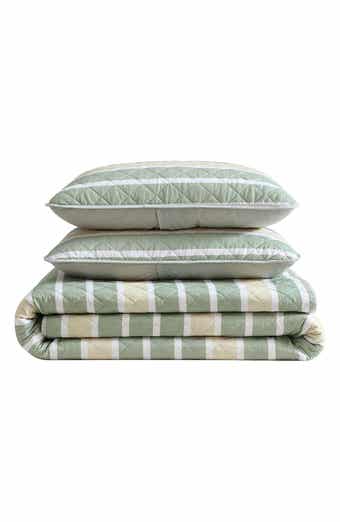 Varadero Stripe Reversible Cotton Quilt & Sham Set