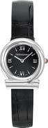 FERRAGAMO Gancini Twisted Leather Strap Watch, 28mm