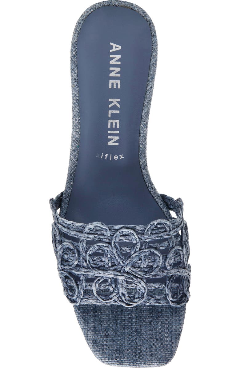 Anne Klein Flores Slide Sandal, Alternate, color, Blue Raffia