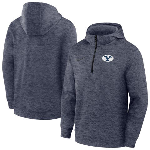 Men's Nike Navy BYU Cougars Coaches Dri-FIT Half-Zip Hoodie