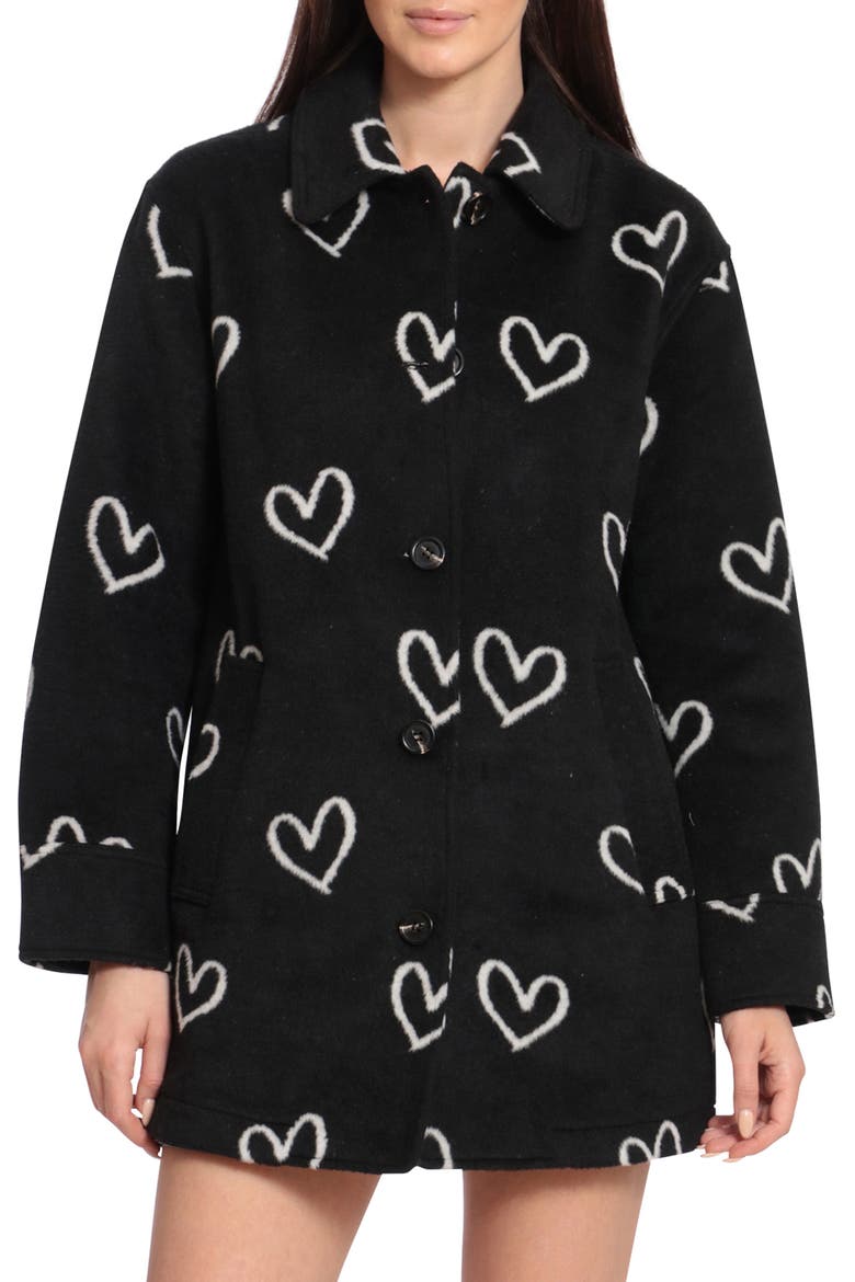 Heart Jacquard Coat, Alternate, color, BLACK AND WHITE HEART