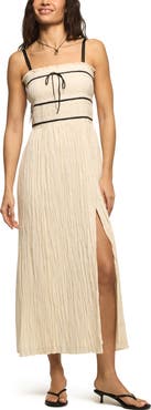 Lucky Brand Contrast Piped Maxi Dress