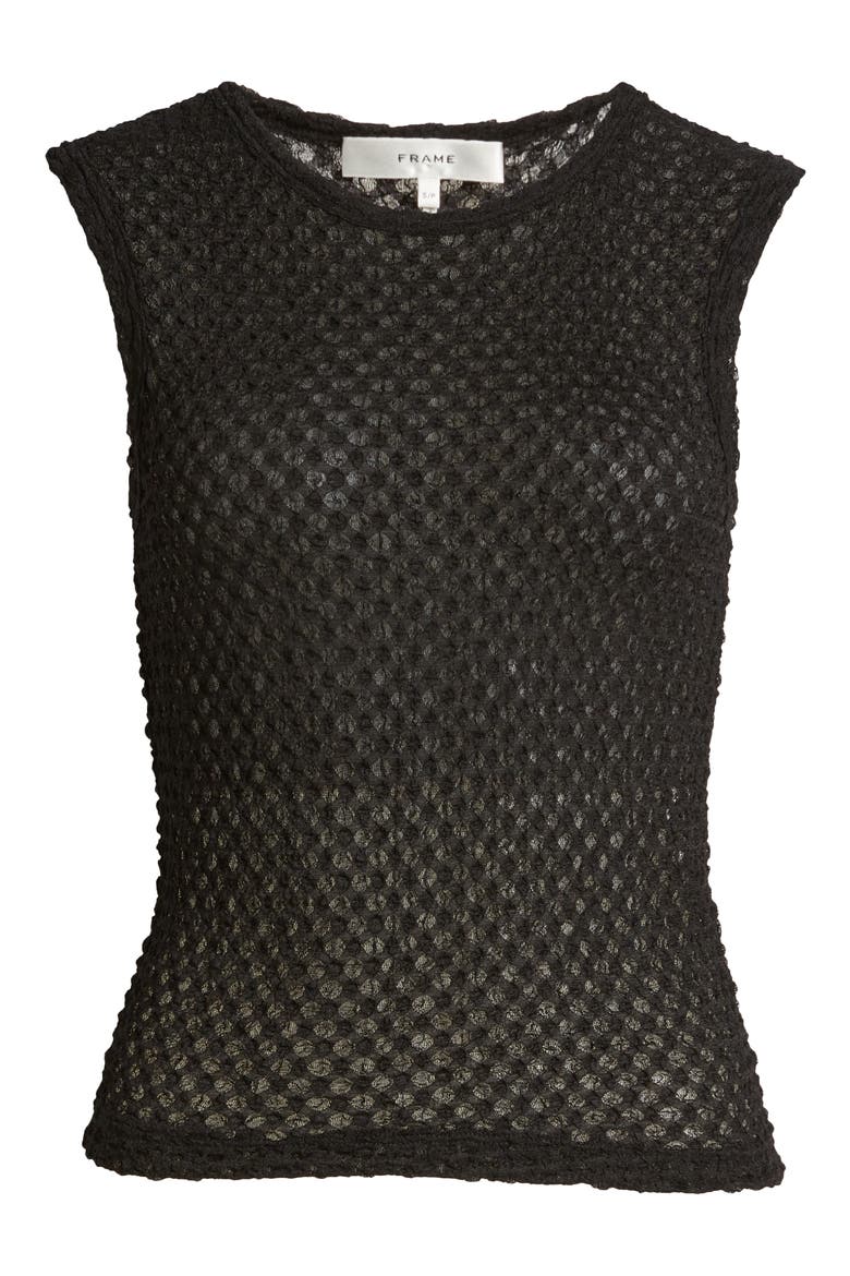 Sleeveless Mesh Top, Alternate, color, NOIR