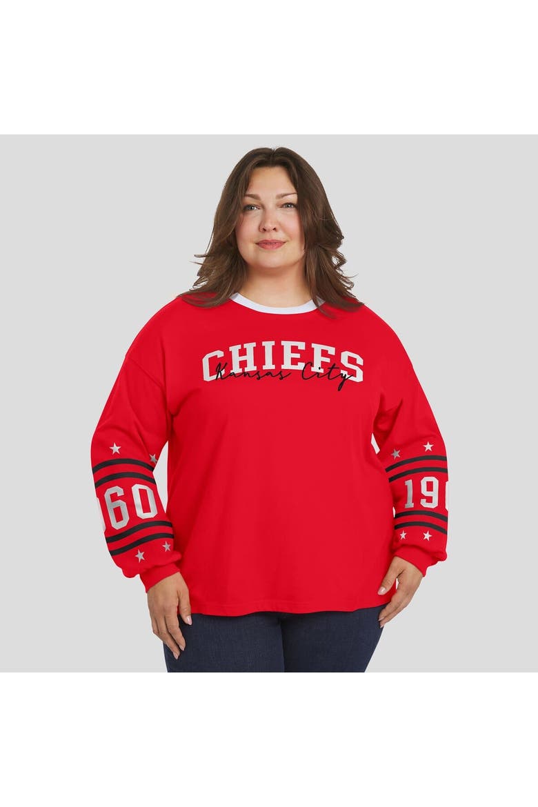 Women's WEAR by Erin Andrews Red Kansas City Chiefs Plus Size Sport Long-Sleeve T-Shirt, Alternate, color, Red