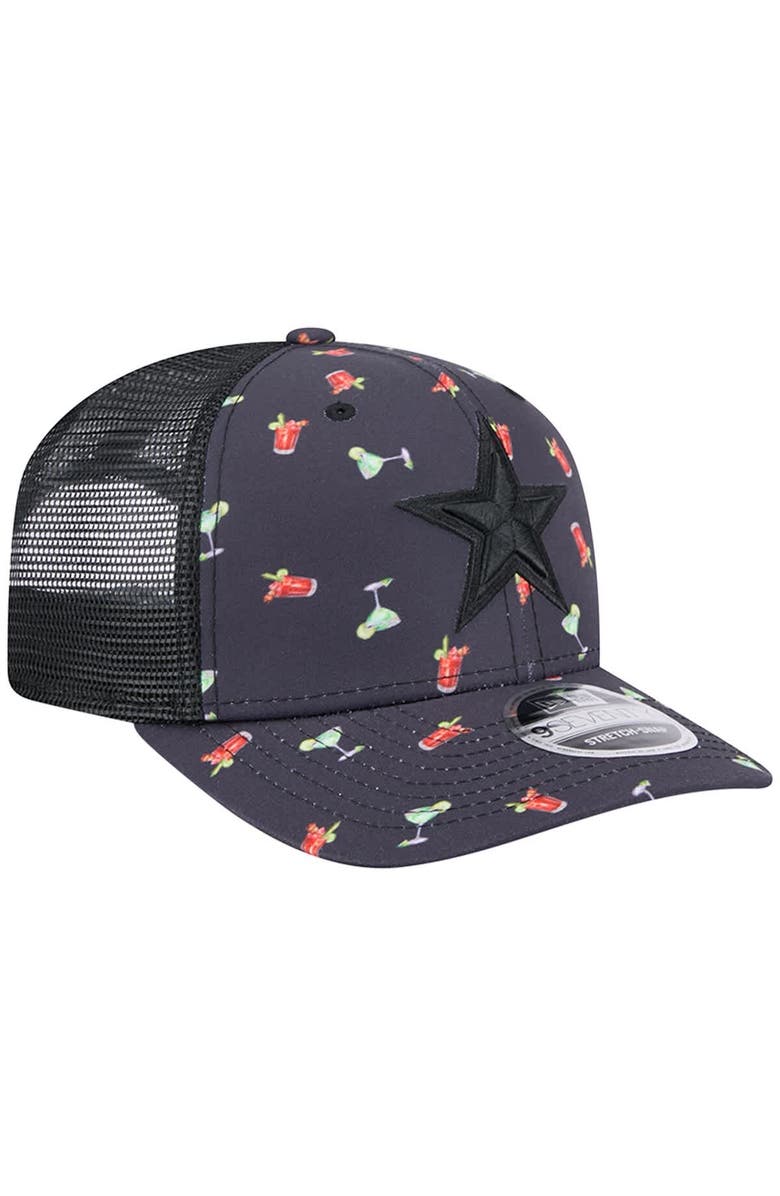 New Era Men's New Era  Navy/Black Dallas Cowboys Adventure Drinks Pattern 9SEVENTY Stretch-Snap Hat, Alternate, color, Navy