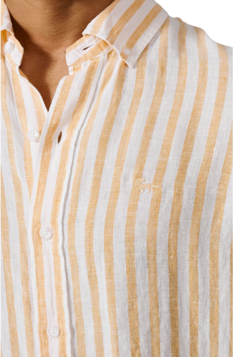 Aubin Worlaby Linen Long Sleeve Shirt, Alternate, color, Yellow Stripe