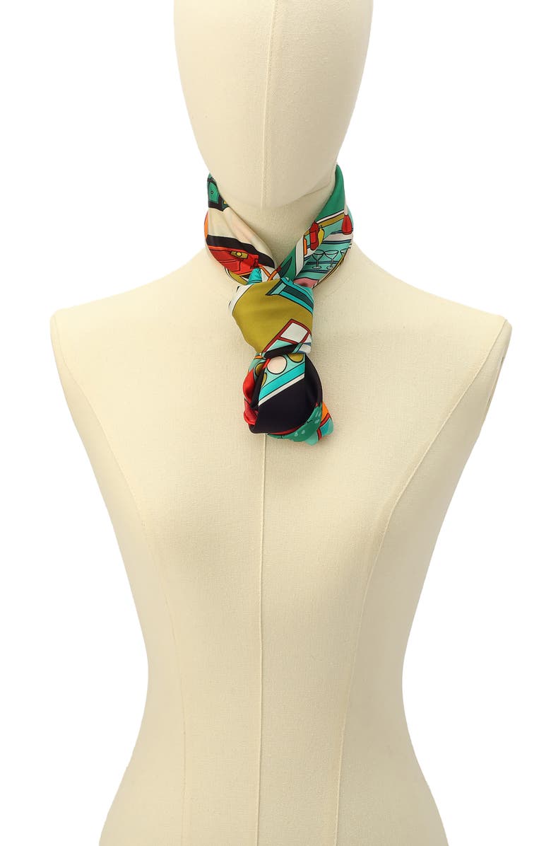 Kate Spade New York townhouse silk square scarf, Alternate, color, Blue Multi