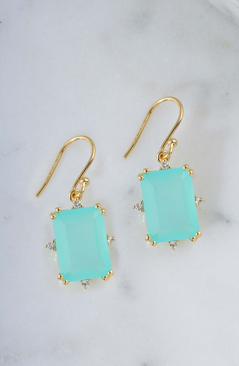 YS GEMS Chalcedony Drop Earrings, Alternate, color, Aqua