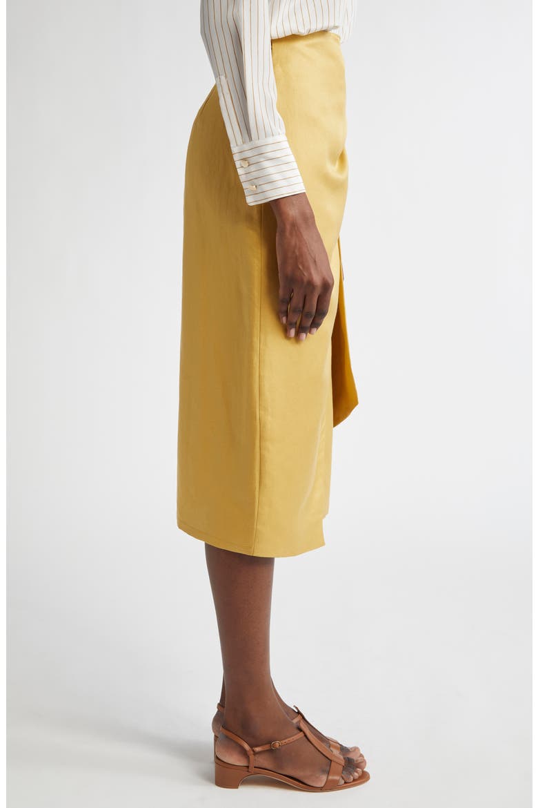 Tequila Linen & Silk Wrap Skirt, Alternate, color, YELLOW