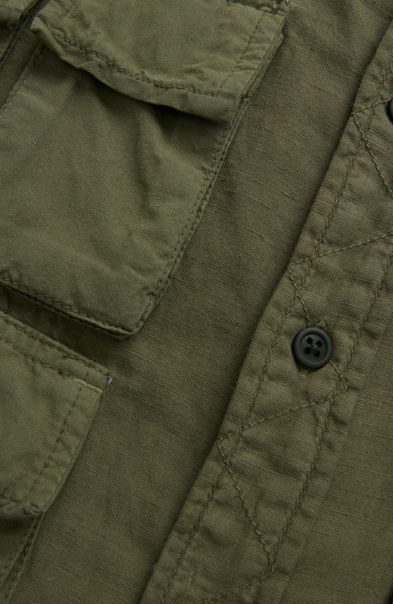 Alpha Industries Linen & Cotton Button-Up Utility Shirt, Alternate, color,