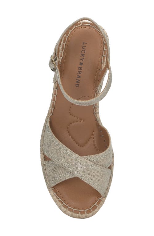 Shop Lucky Brand Candyr Platform Wedge Sandal In Natural/platinum