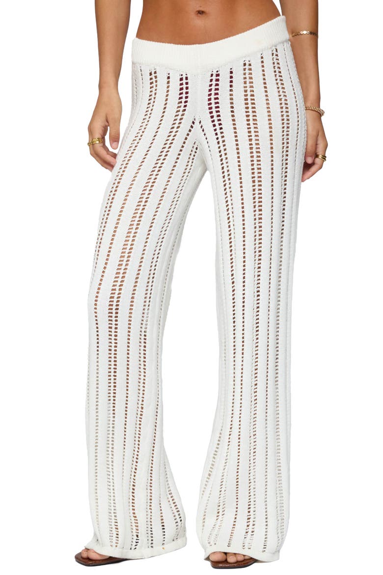 Echo Open Stitch Cover-Up Pants, Main, color, CREAM