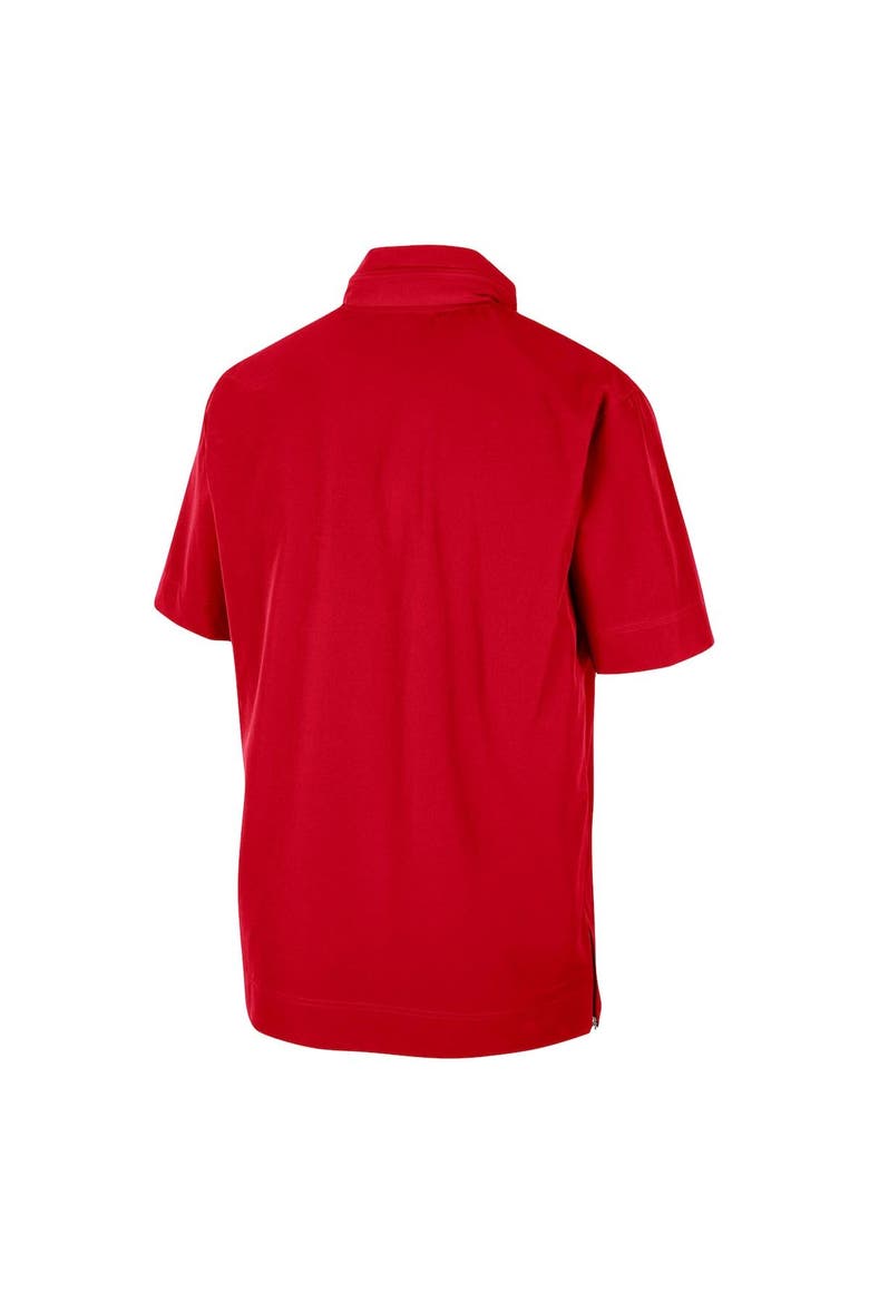 Men's Nike Scarlet Ohio State Buckeyes Coaches Half-Zip Short Sleeve Jacket, Alternate, color, Scarlet