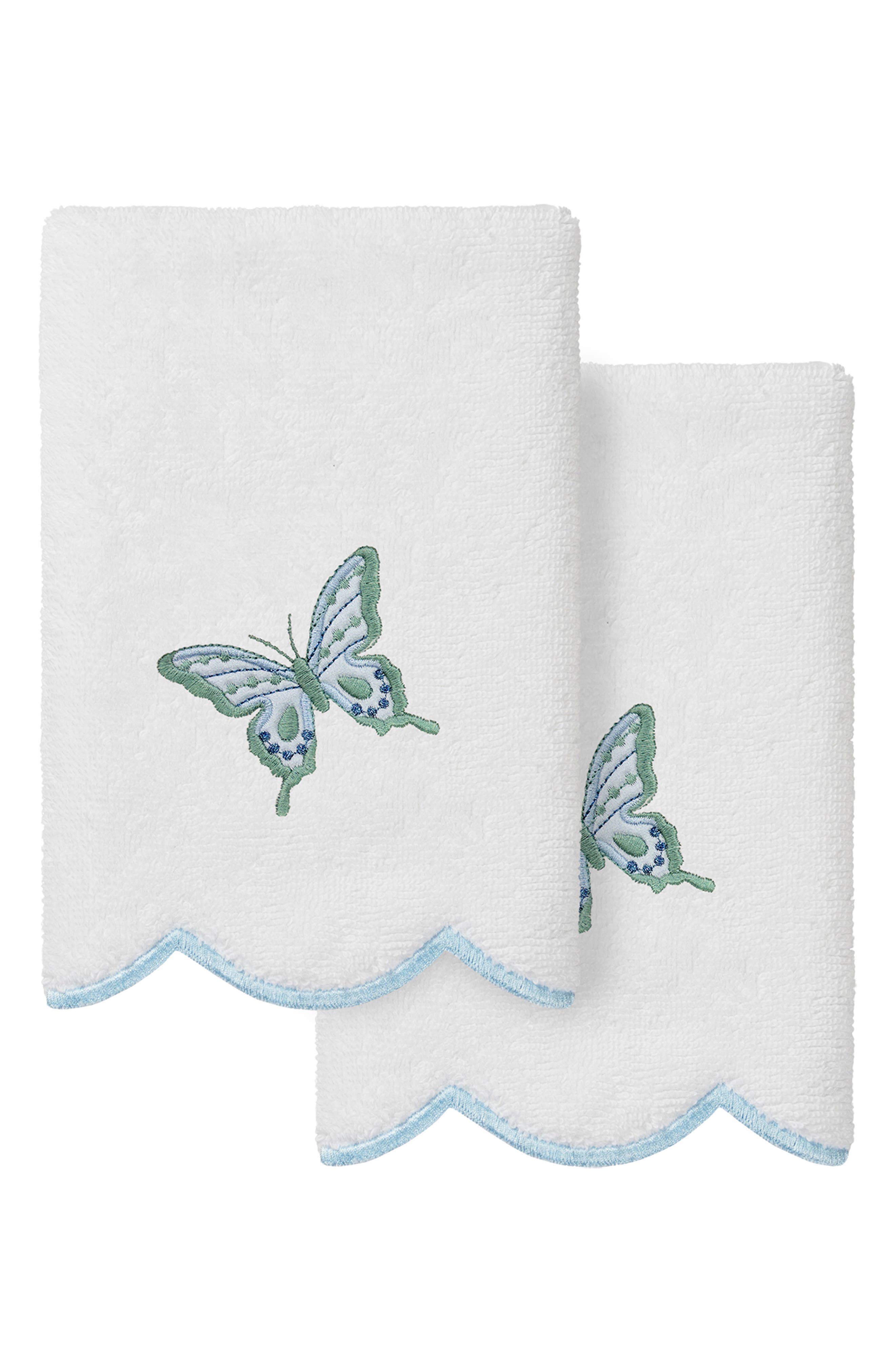 2-Piece Brittney Embroidered Turkish Cotton Fingertip Towel Set