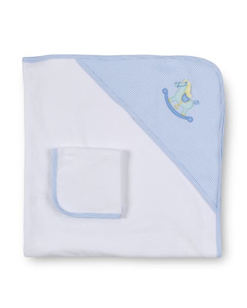 Stripe Knit Towel Set With Rocking Horse (Baby)