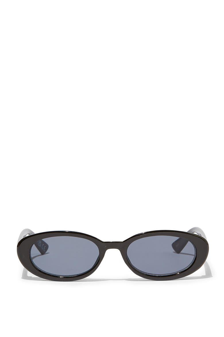 Ophelia Oval Sunglasses, Main, color, Black