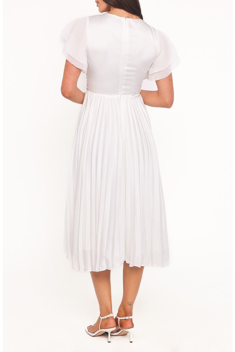 Nova Flutter Sleeve Midi Dress, Alternate, color, WHITE