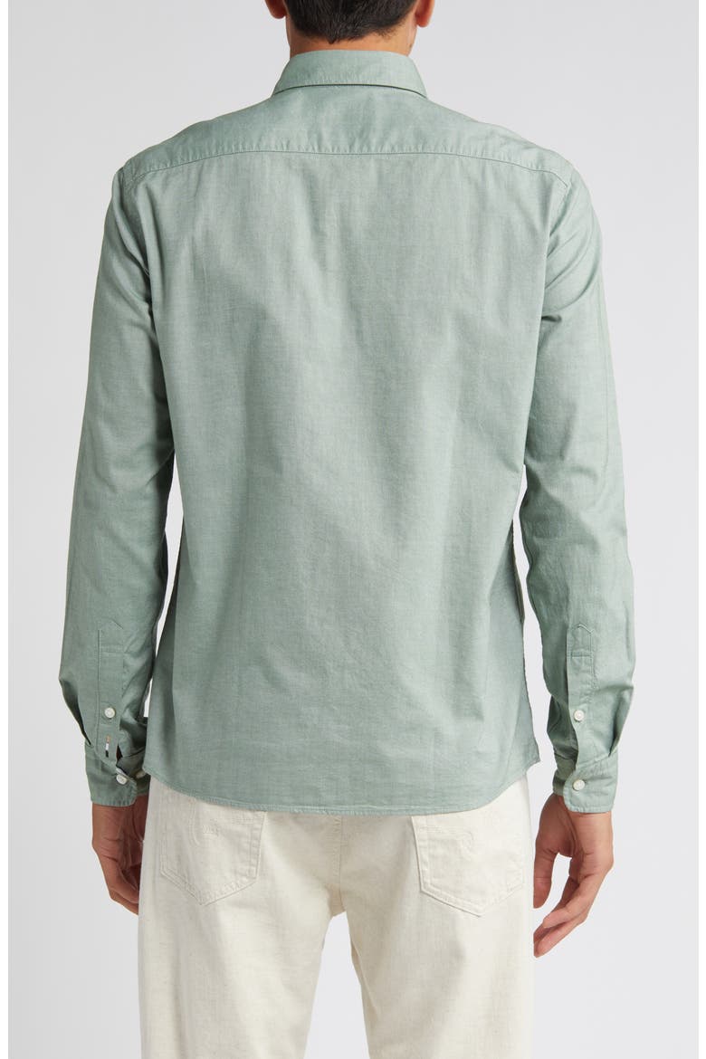 Roan Solid Button-Down Shirt, Alternate, color, OPEN GRN