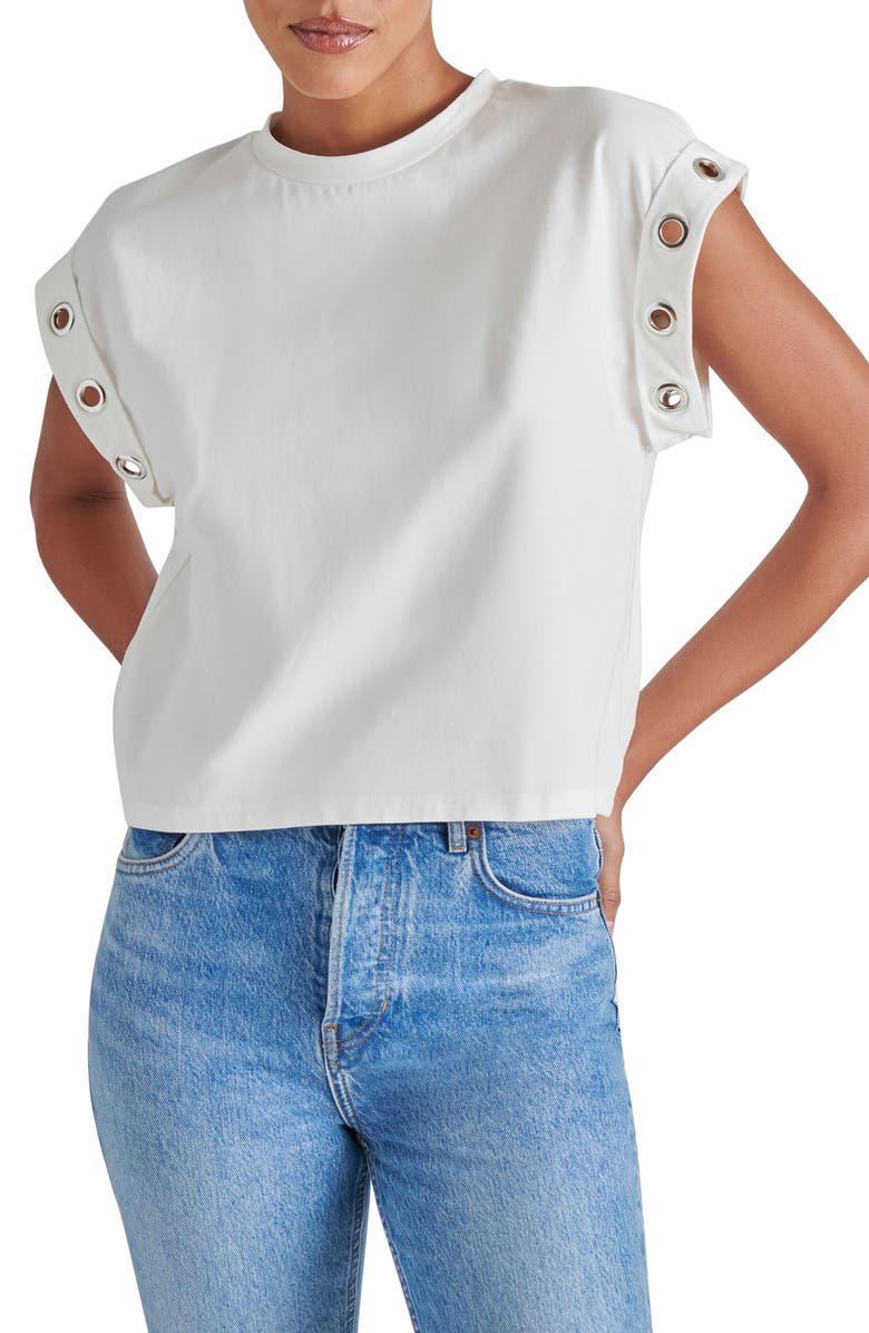 Steve Madden Maddox Grommet Muscle T-Shirt, Main, color,