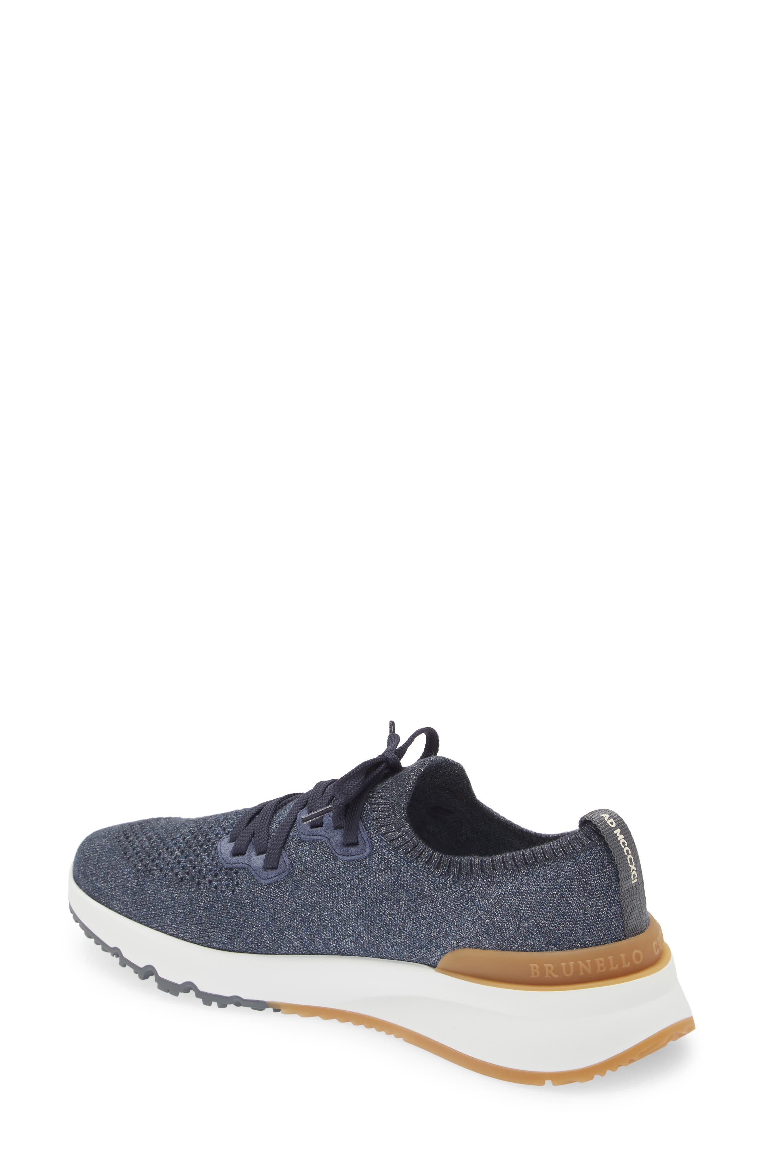 Brunello Cucinelli Mélange Knit Runner Sneaker, Alternate, color, Co250 Blue