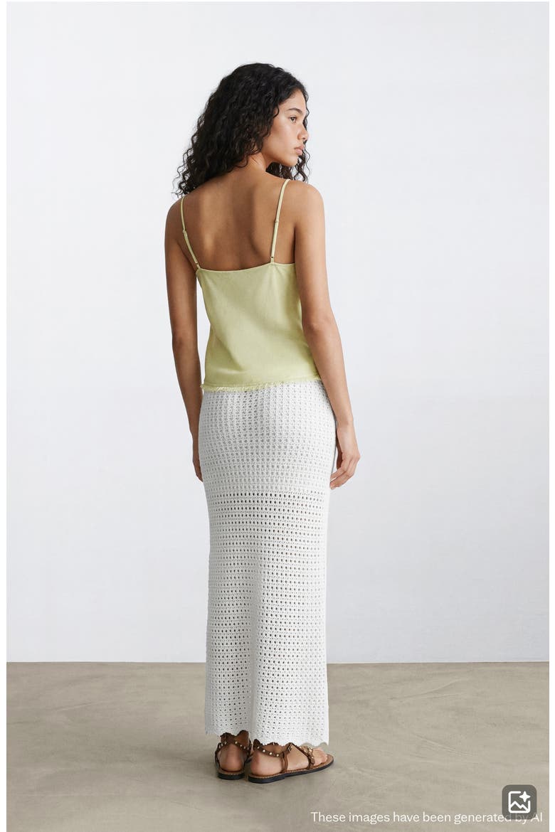 Kids' Cotton Pointelle Knit Maxi Skirt, Alternate, color, WHITE