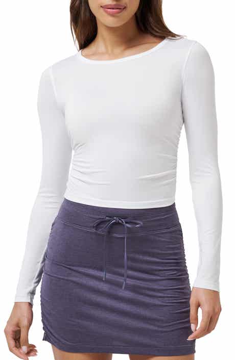 TravisMathew Skyline Ruched Jersey Long Sleeve T-Shirt